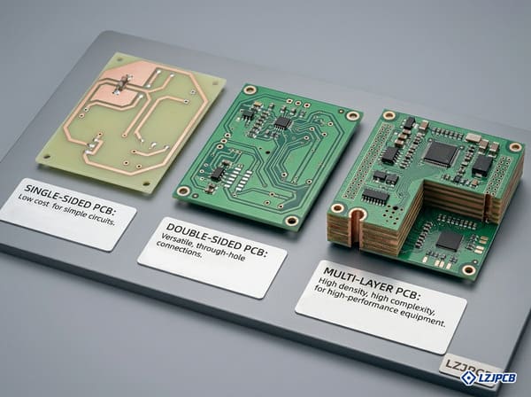 Comparison of single sided, double sided and multilayer PCBs