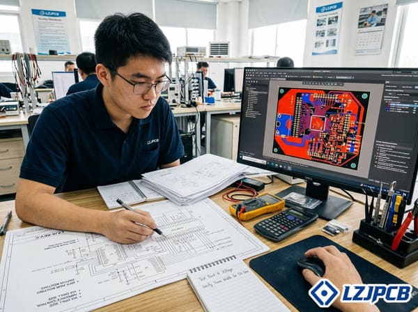 Engineer reviewing PCB design files for quotation