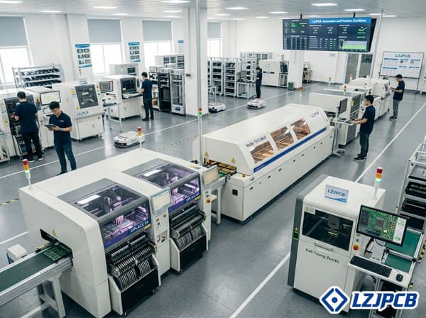 PCB assembly production line with automated equipment