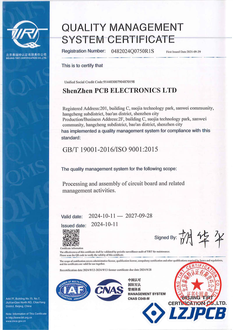 reliable automotive PCB manufacturer with ISO 9001