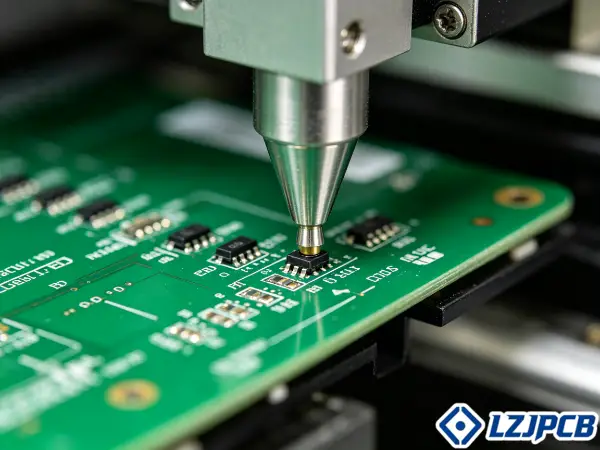 SMT process placing SMD components on a PCB
