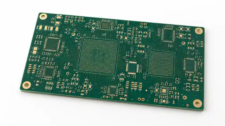 HDI PCB cross-section showing blind and buried vias with fine-pitch BGA pads