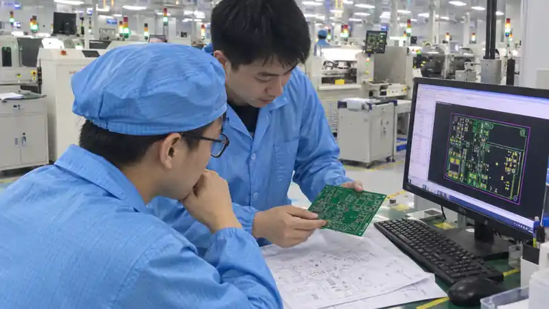 LZJPCB engineers reviewing PCB production data
