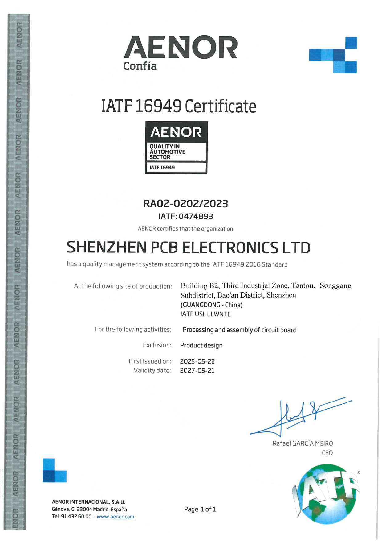 IATF 16949 certification