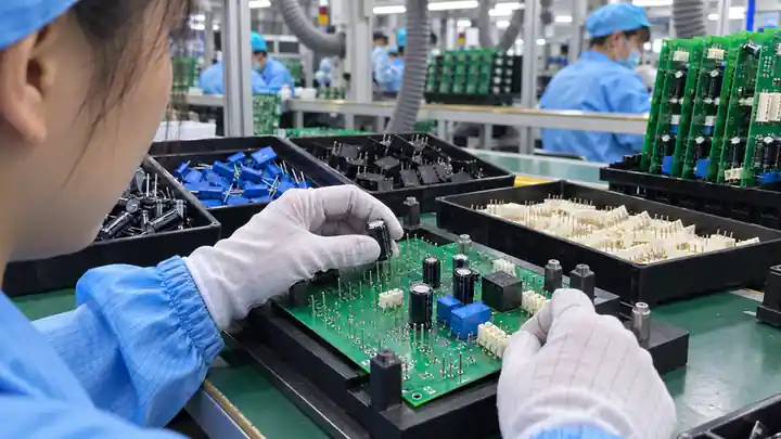 Through-Hole PCB Assembly -- leaded component insertion and wave soldering