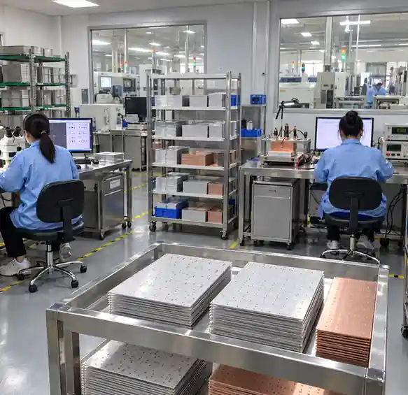 LZJPCB engineers reviewing PCB production data