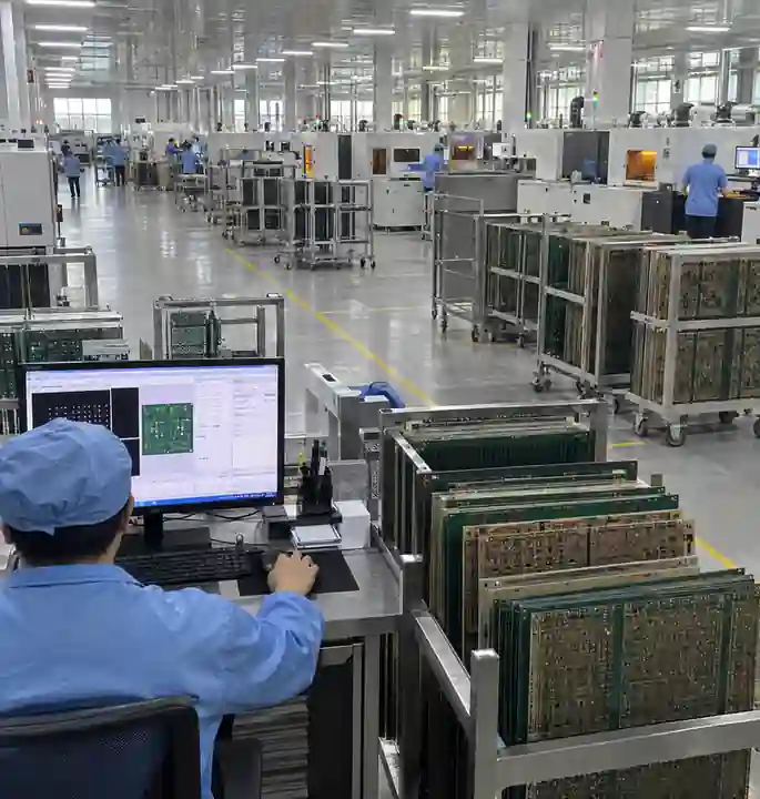 LZJPCB engineers reviewing PCB production data